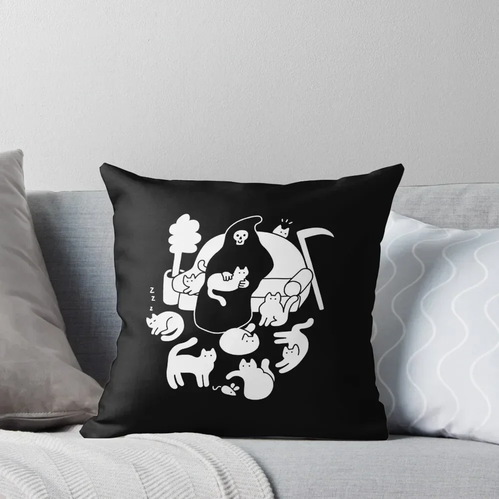 

Death and His Cats Throw Pillow Bed pillowcases bed pillows Cushion Child pillow