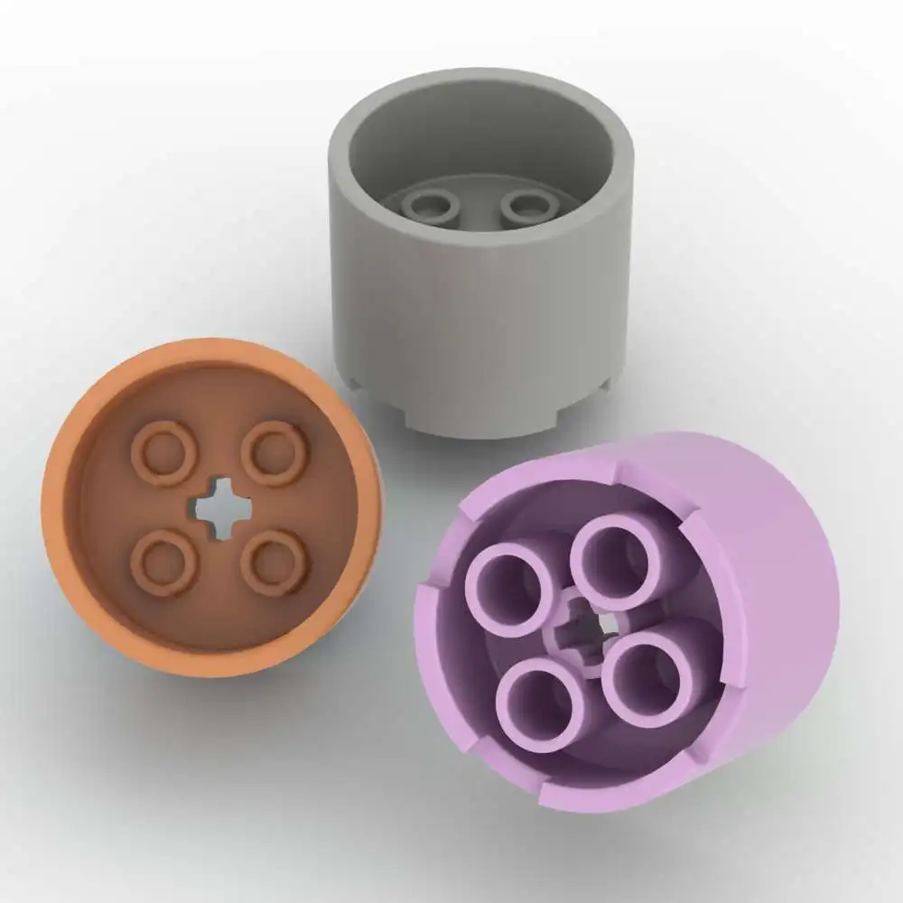 MOC 10PCS 73111 Recessed Center Axle Holes Brick Round 3x3x2 Stacking Building Block Diverting Toy Adults Boys Holiday Gifts