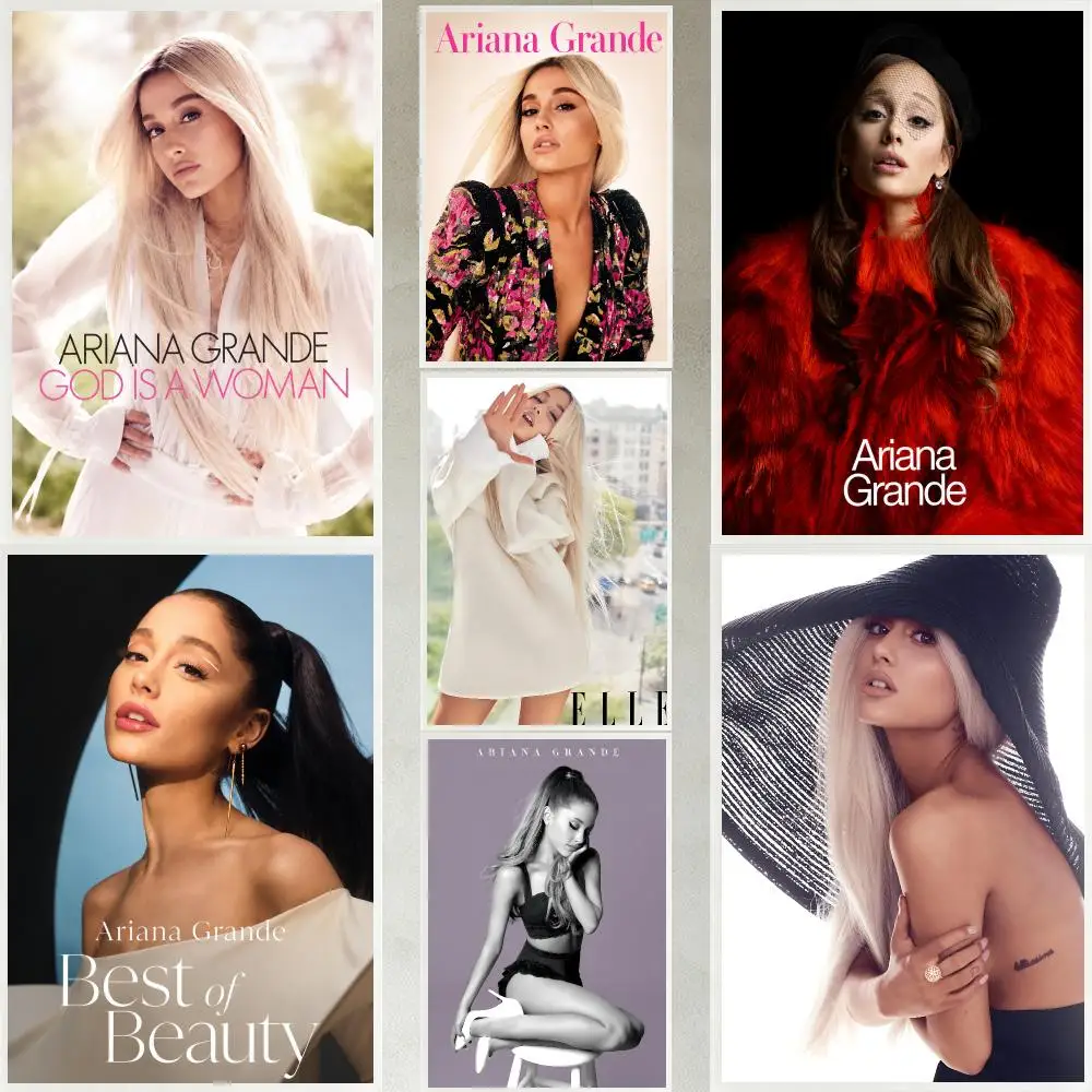 music Ariana Grande Poster Poster HD Waterproof Self-adhesive Art Print Wall Decor for Bedroom Living Room Gift