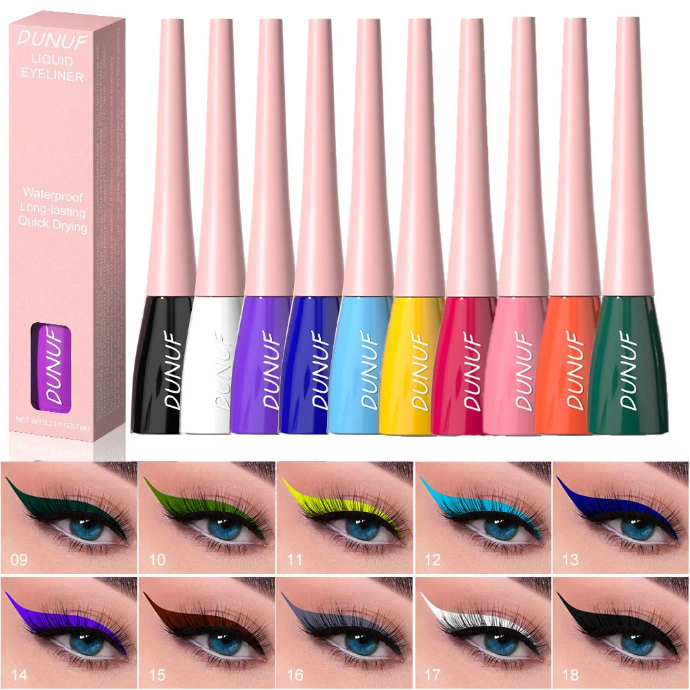 7ML Colourful Liquid Eyeliner Waterproof Lasting Matte Eyeliner Quick Drying Eyes Makeup Tools Black Pink Eyeliner beauty Cosmet