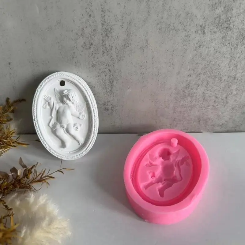 

D46E Exquisite Craft Molds Angel Listings Moulds Non Wax Silicone Mold Angel Pendant Molds Silicone Material for Crafts