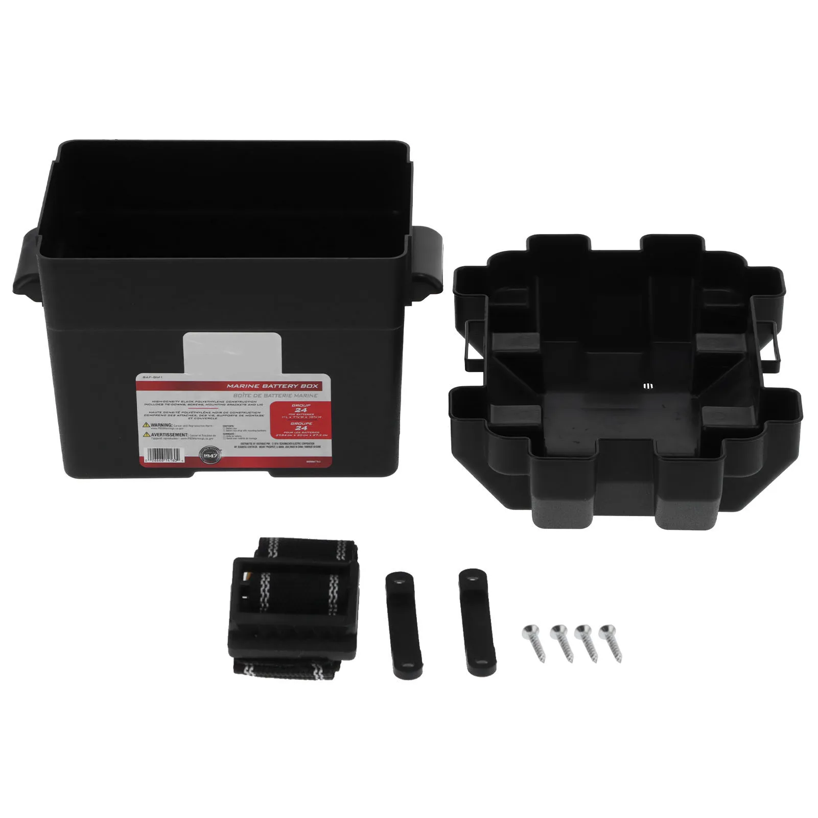 Multifunctional Battery Box Storage Holder OEM Replacement Large Capacity with Strap Universal for Car Truck Boat RV Part