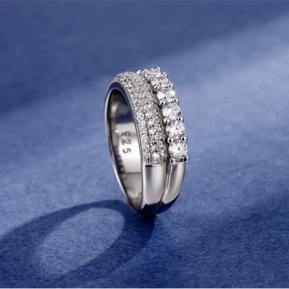 Yaranyan 100% Hiphop 925 Sterling Silver High Carbon Diamonds Gemstone Engagement Ring Wedding Band Fine Jewelry Wholesale