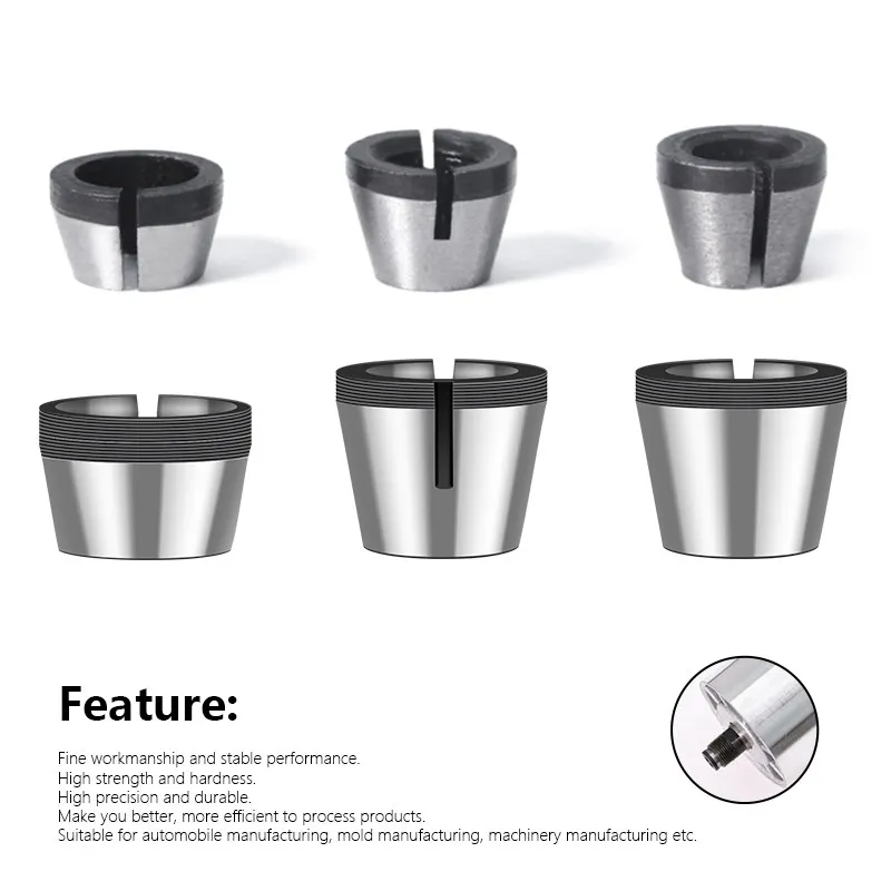 XUCHUAN 1/2/3 Pcs Sammeln Chuck Gravur Trimmen Maschine Router Fräser Zubehör Präzision Collet Holzbearbeitung Werkzeuge – Detail 4