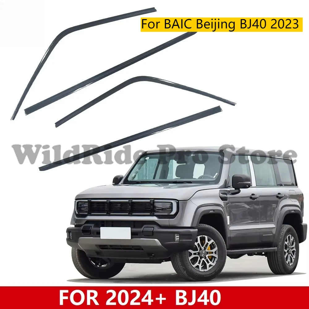 

Car Sun Door Vent Visors Weather Shield Side Window Visor Rain Guard Wind Deflector for BAIC Beijing BJ40 2023 VENTVISOR