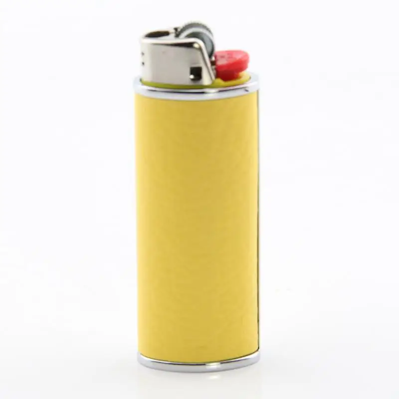 DOLPHIN Metal PU Leather Case Decorative Shell DIY Handmade Covering leather Trim Liner For Bic Lighter J6