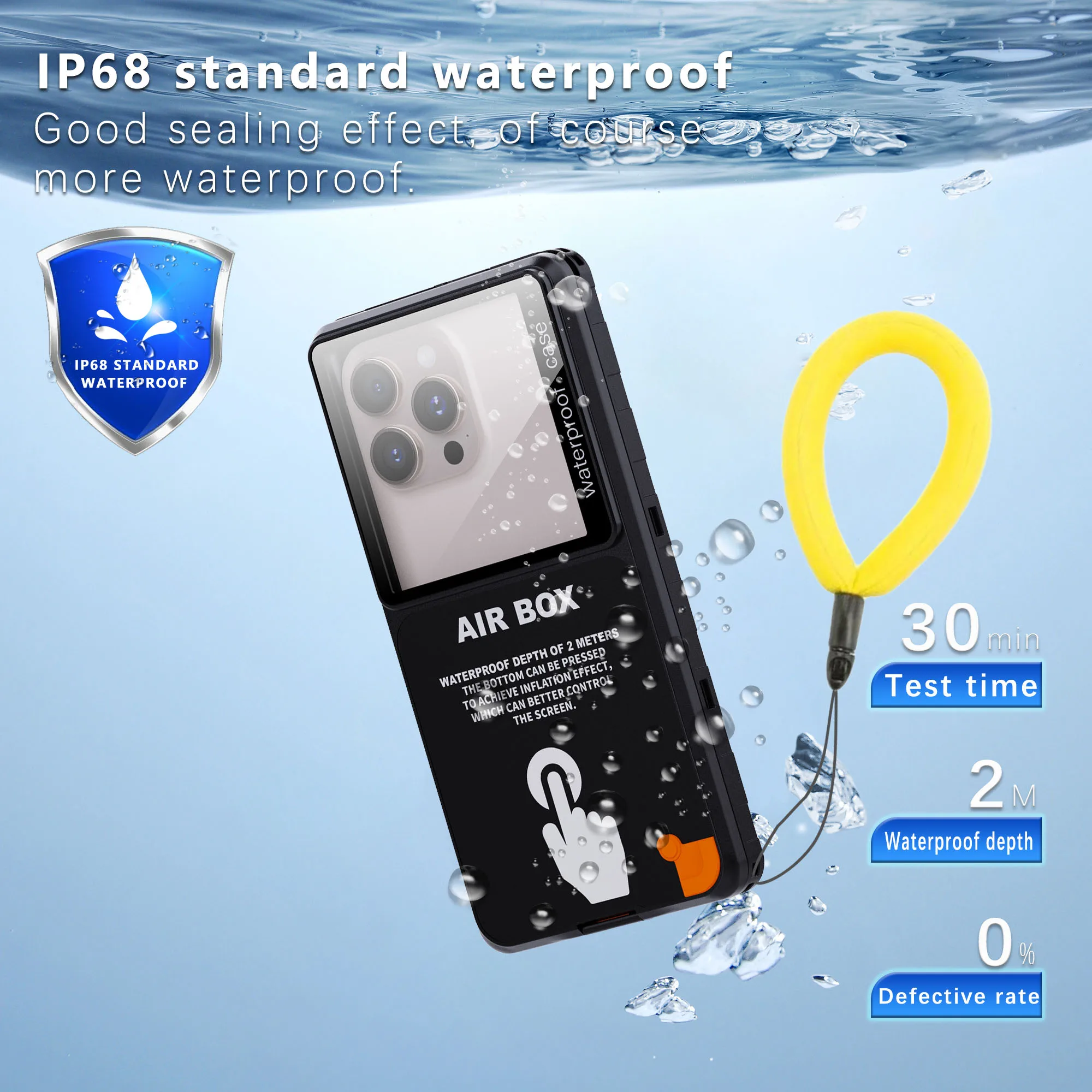 Shellbox Wasserdichte Handyhülle für 6,9 Zoll Universal Unterwasser-Touchscreen mit Trageband Staubdichter Fallschutz Ip68 Neu