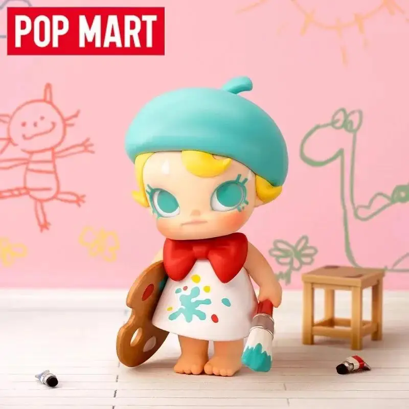 POP MART Baby Molly Kiedy byłem mały! Zabawki Seria Blind Box Kawaii Anime Figurki Akcji Caixa Caja Niespodzianka Mystery Box Lalki