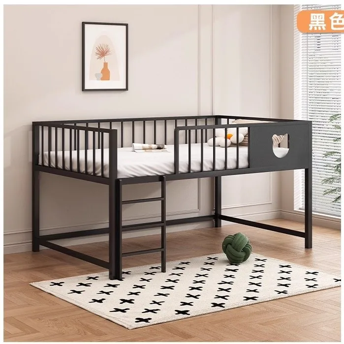 Wrought iron children's half-height storage bed Single children's bed Children's  Boys and girls  Small apartment