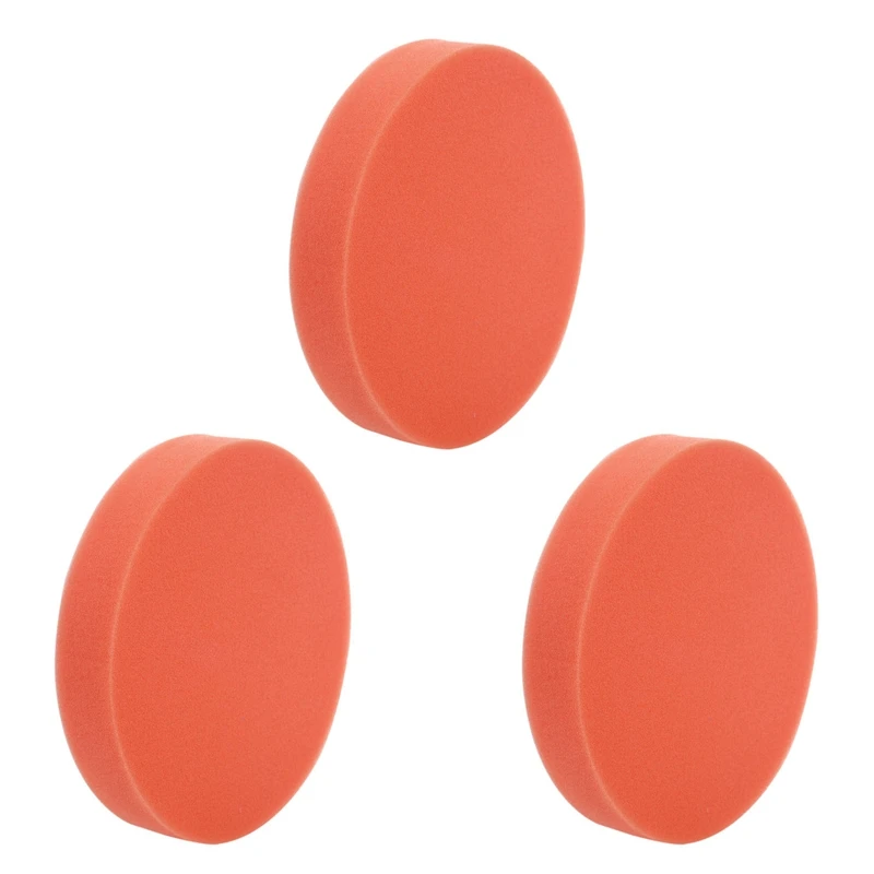 

3X 6Inch 150Mm Soft Flat Sponge Buffer Polishing Pad Kit For Auto Car Polisher Color:Orange