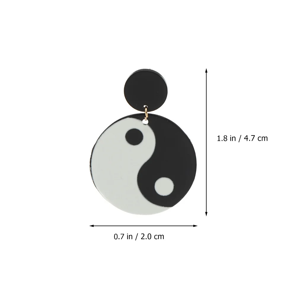 

1Pair Tai Chi Bagua Earrings Unique Yin Yang Earrings Women Ear Drops Chic Ear Ornament Suitable for All Styles