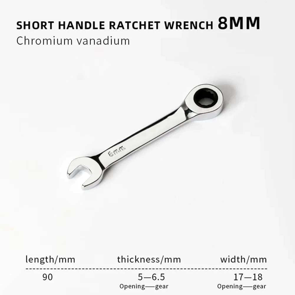On-the-go Repairs Silver Ratcheting Wrench Automotive Repair Tools Set Wrench Precision Gear Flexible Head Design