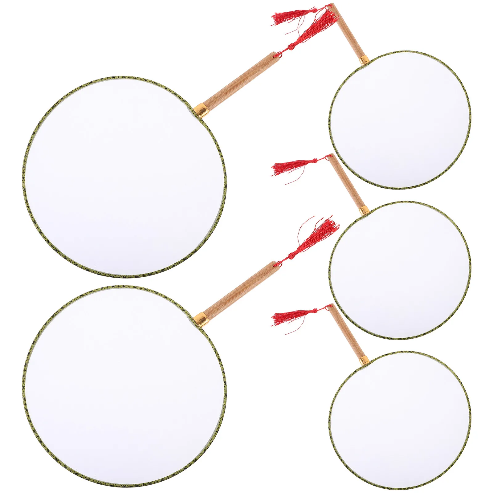 

5Pcs Bamboo Handle Blank Painting Hand Fan Polyester Surface DIY Graffiti Fan for Room Decor Wall Art Craft Making Graffiti Fans