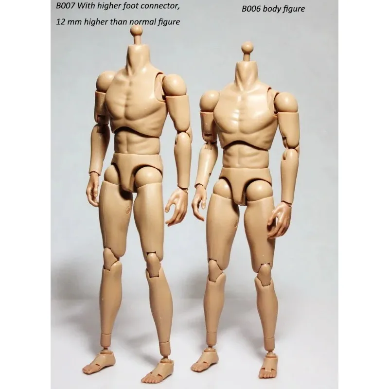 Männlicher Körper im Maßstab 1:6, Militärmann, schmale Schultern, nackte Actionfigur, Körperhautfarbe für 12-Zoll-Actionfigurenspielzeug B006/B007