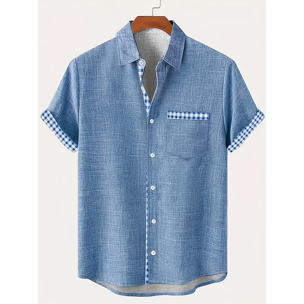Retro Men's Shirt Ethnic Pattern Print Short Sleeved Shirt Men's Summer Shirt Hawaiian Man Short Sleeve Casual Print Beach Tops