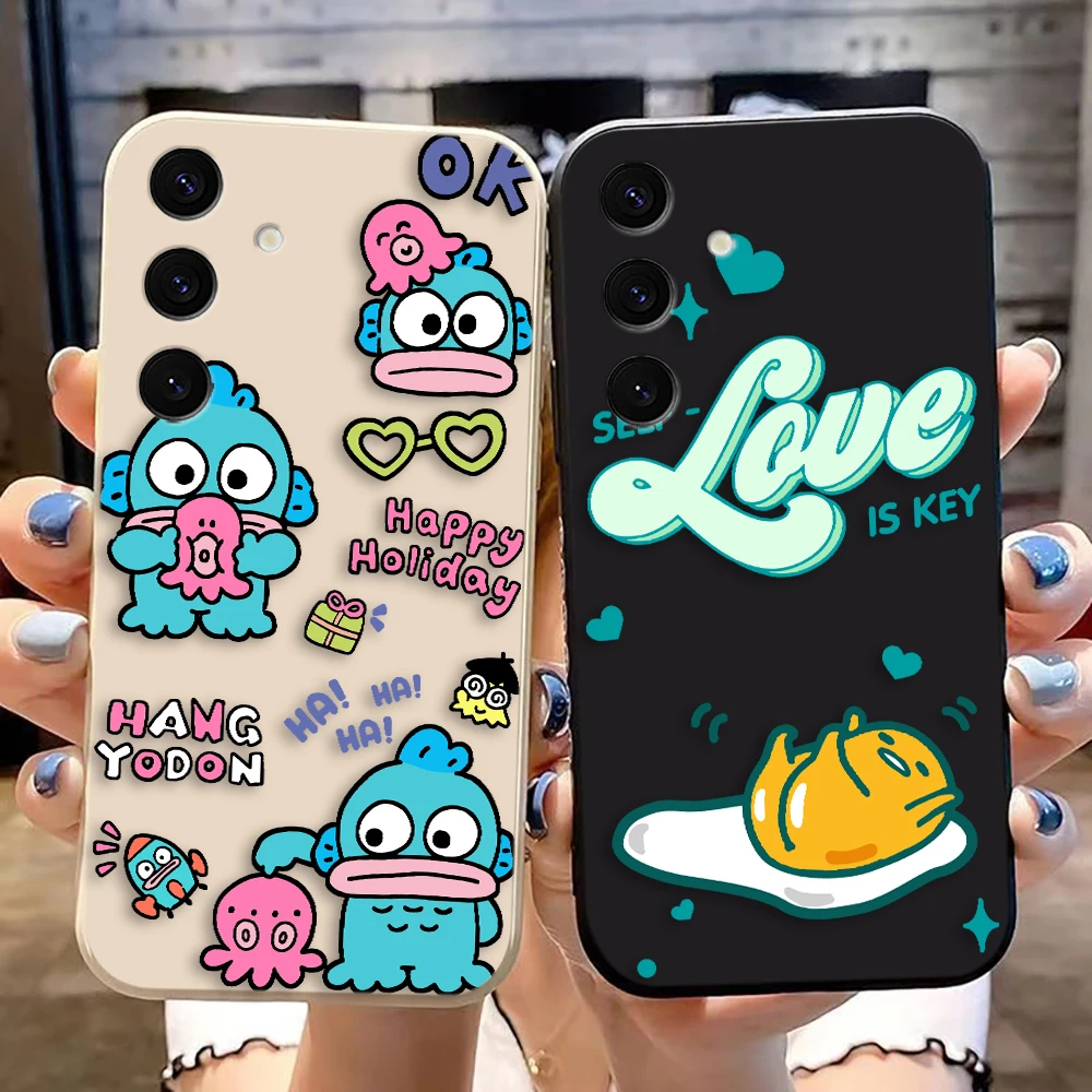 Hangyodon G-Gudetama Egg Cover Phone Case For Samsung Galaxy S24 S23 S22 S21 FE S20 S10 S30 S25 PLUS Ultra Color TPU Case Funda