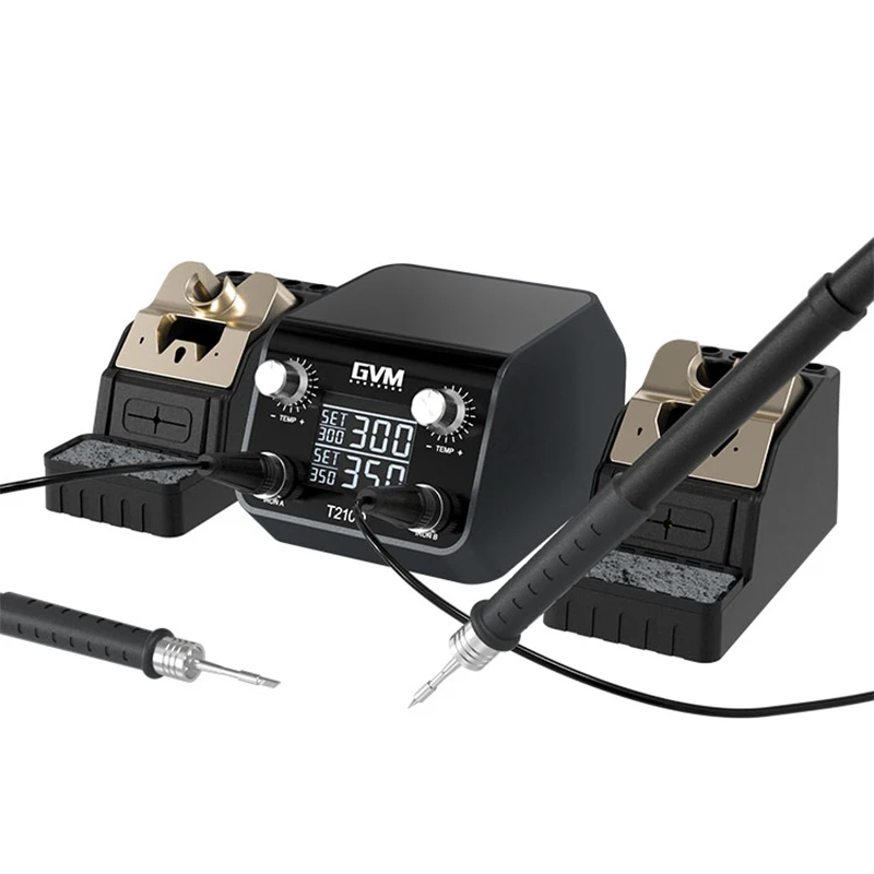 GVM T210D محطة لحام بدرجة حرارة ثابتة ، محطة لحام مزدوجة ذكية للهاتف المحمول ، SMD ، إصلاح ثنائي البنزين