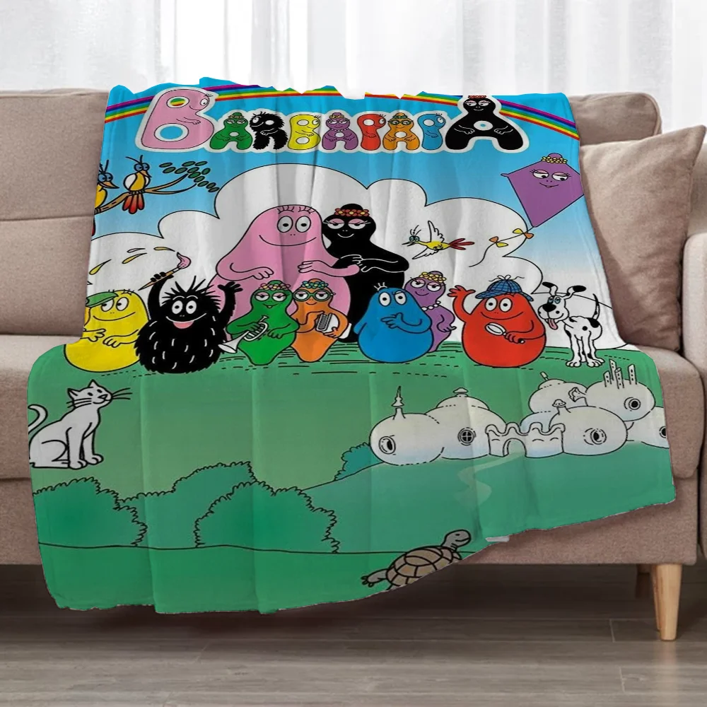 Les Barbapapas Sofa Cover Blanket Bed Blanket 150cm X 200cm Fluffy Plaid Fluffy Soft Blankets for Adults Blankets King Size Knee