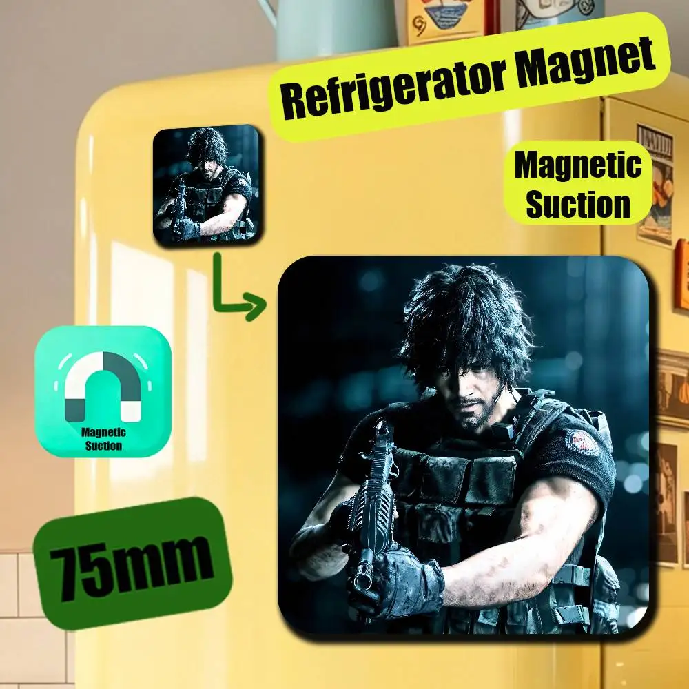 For Resident Evil Carlos Oliveira Fridge Magnetic Cards Cover Metal Icebox Cabinet Custom Refrigerator Magnets