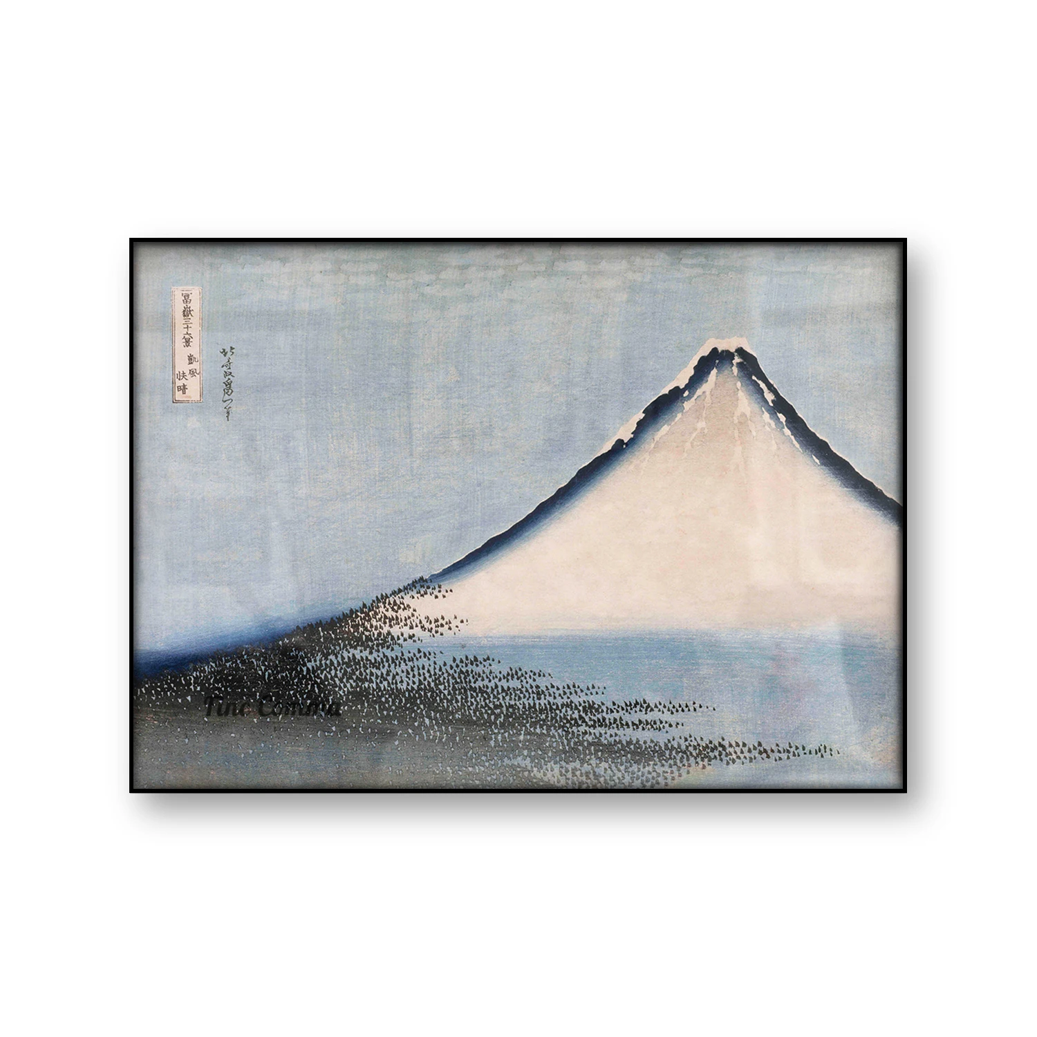 Blue Fuji in Cool Wind and a Clear Morning Katsushika Hokusai Vintage Japanese Art Poster Woodblock Canvas Print Wall Art Decor