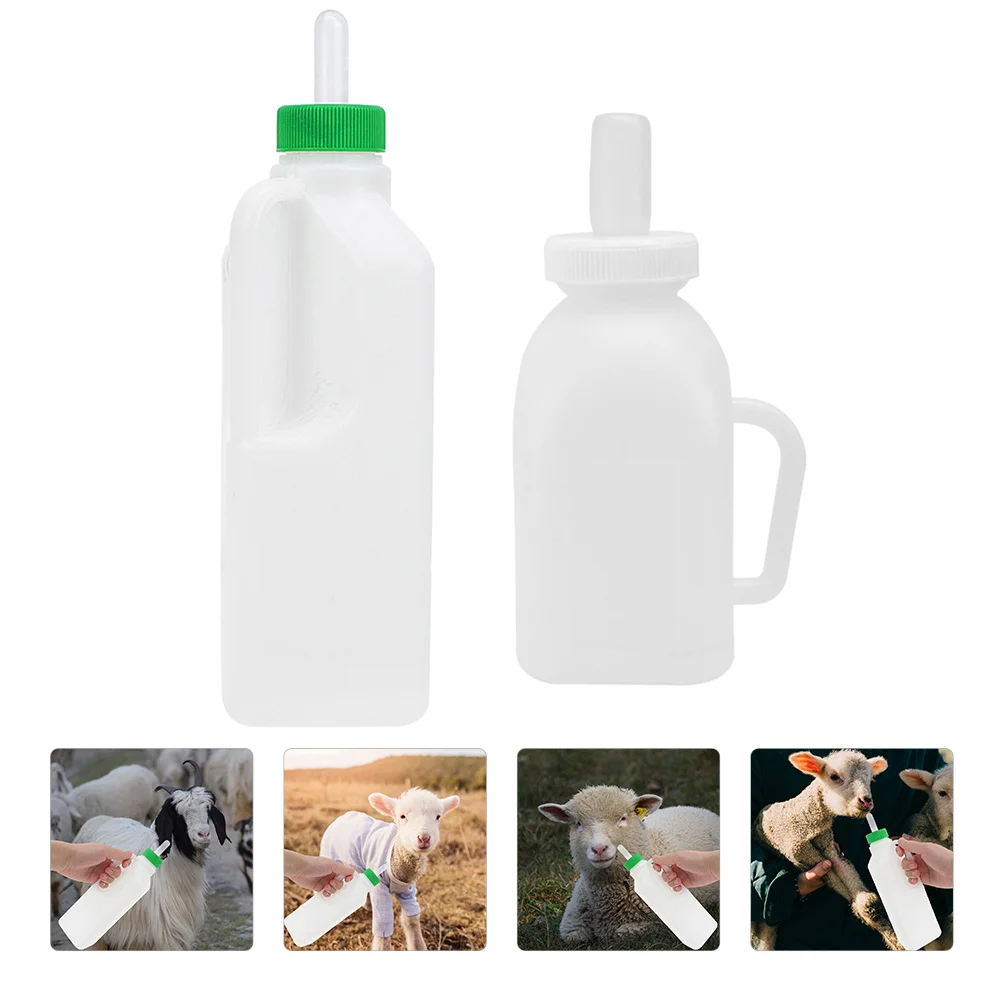 

2Pcs Lamb Milk Bottles Durable Plastic Nursing Bottles Large Capacity Feeding Bottle for Goat Calf Multi-Function Portable