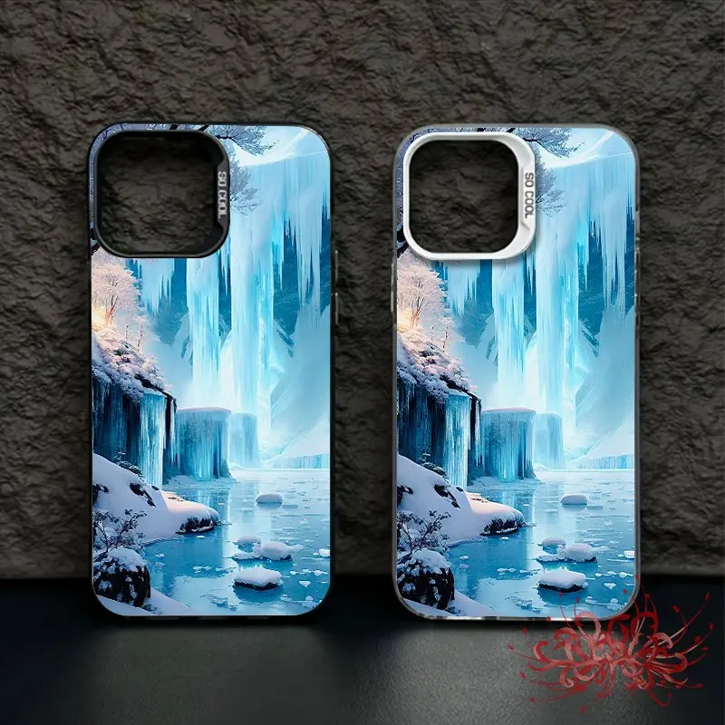 

Icy Blue ophone case with sparkling winter landscapes and glacier patterns for iPhone 16, 15, 14, 13, 12 and 11 Pro models