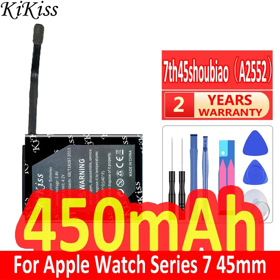 

Мощный аккумулятор KiKiss 7 на 450 мА · ч для Apple серии 7, серии 7, часов S7, 45 мм, A2552