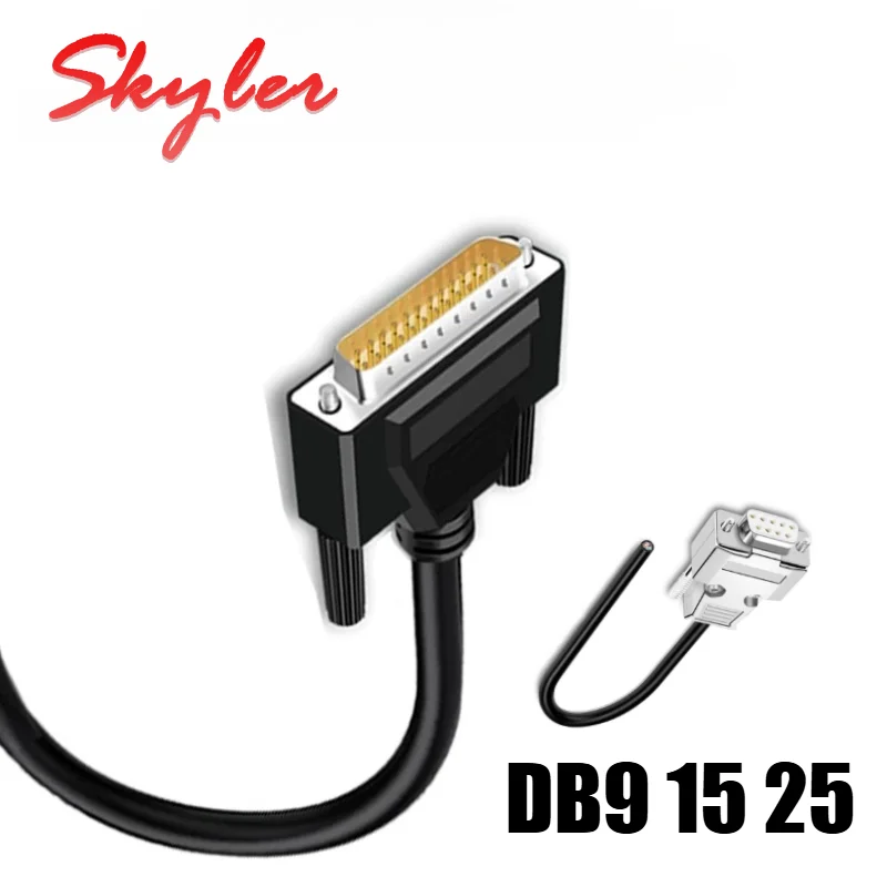 24AWG DB9 RS232 Shielded Connector Cable 9/15/25 Pin Soldering-free Signal Line Male Female DB15 DB25 Serial Port Plug Data Wire