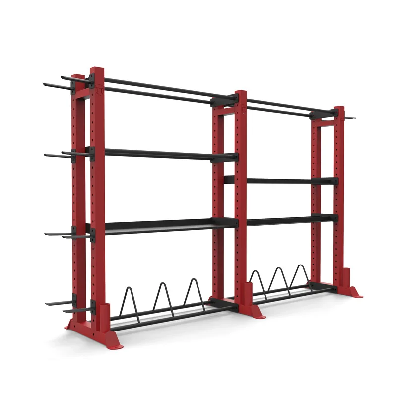 

High Quality 4 Tier Multifunctional Steel Dumbbell Rack Fitness Equipment with Weight Plate Storage Barbell Holder and Bench