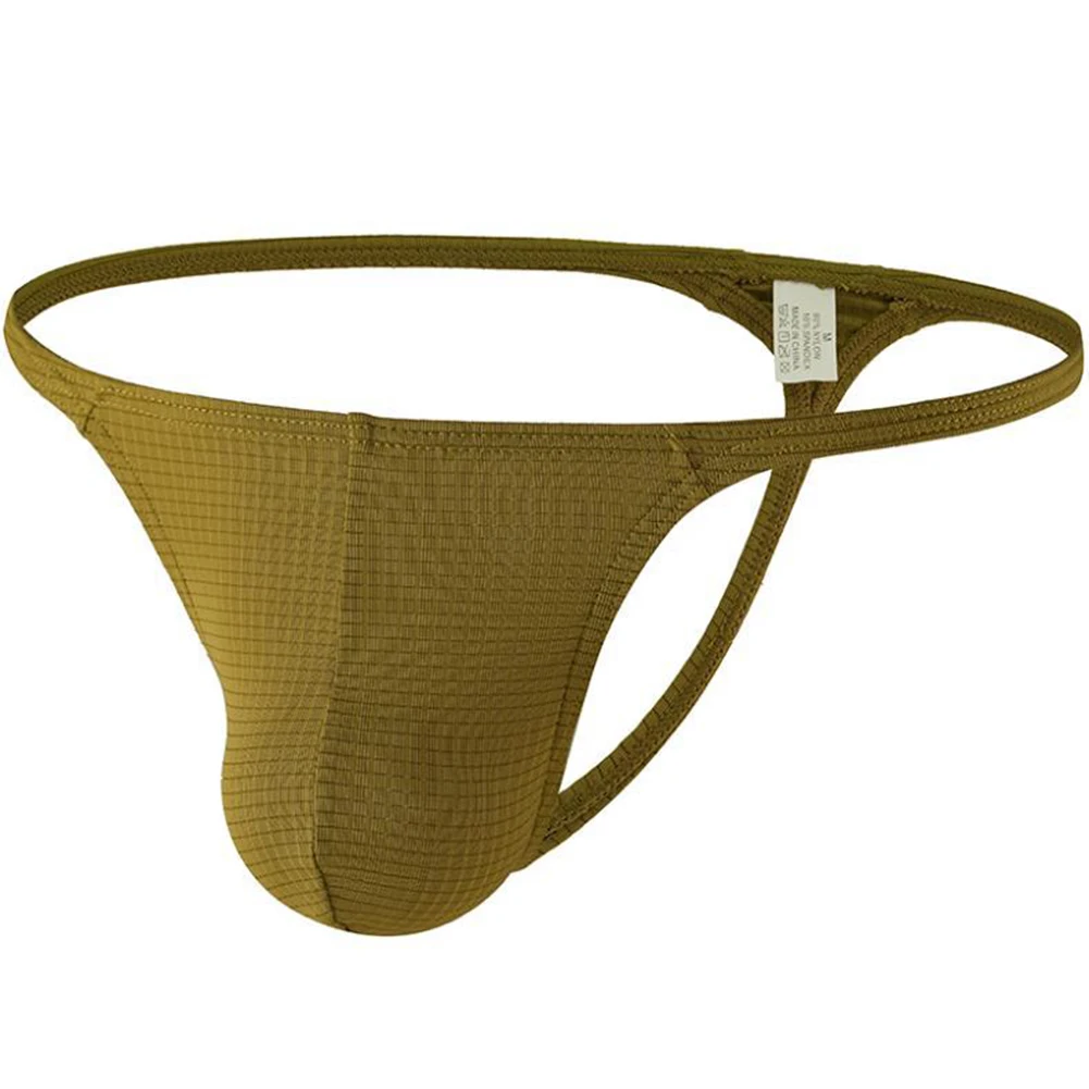 Sexy Men's Underwear Skinny Comfortable Breathable High Elastic Gay Low Waist U Convex Pouch T Back Thong Male Backless G-string