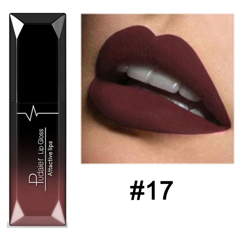 21 Colors Matte Liquid Lipstick Waterproof Long Lasting Lip Gloss Tint Sexy Red Nude Purple Metallic Lipsticks Makeup Cosmetics