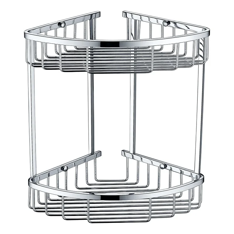 

304 bathroom corner frame double-layer triangular net basket bathroom rack bathroom hardware