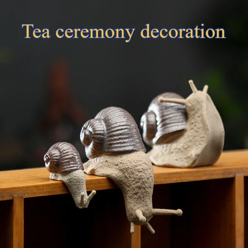 Ceramic Snail Teaware Decoration Creative Garden Potted Landscape Decoration Accessories Home/desk/Zen Appreciation Tea Pets