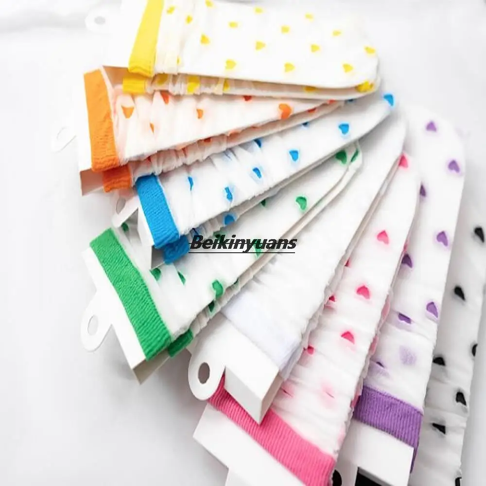 New children's stockings tube love transparent Princess parent-child Korean children's socks multicolor arbitrary cut  sock