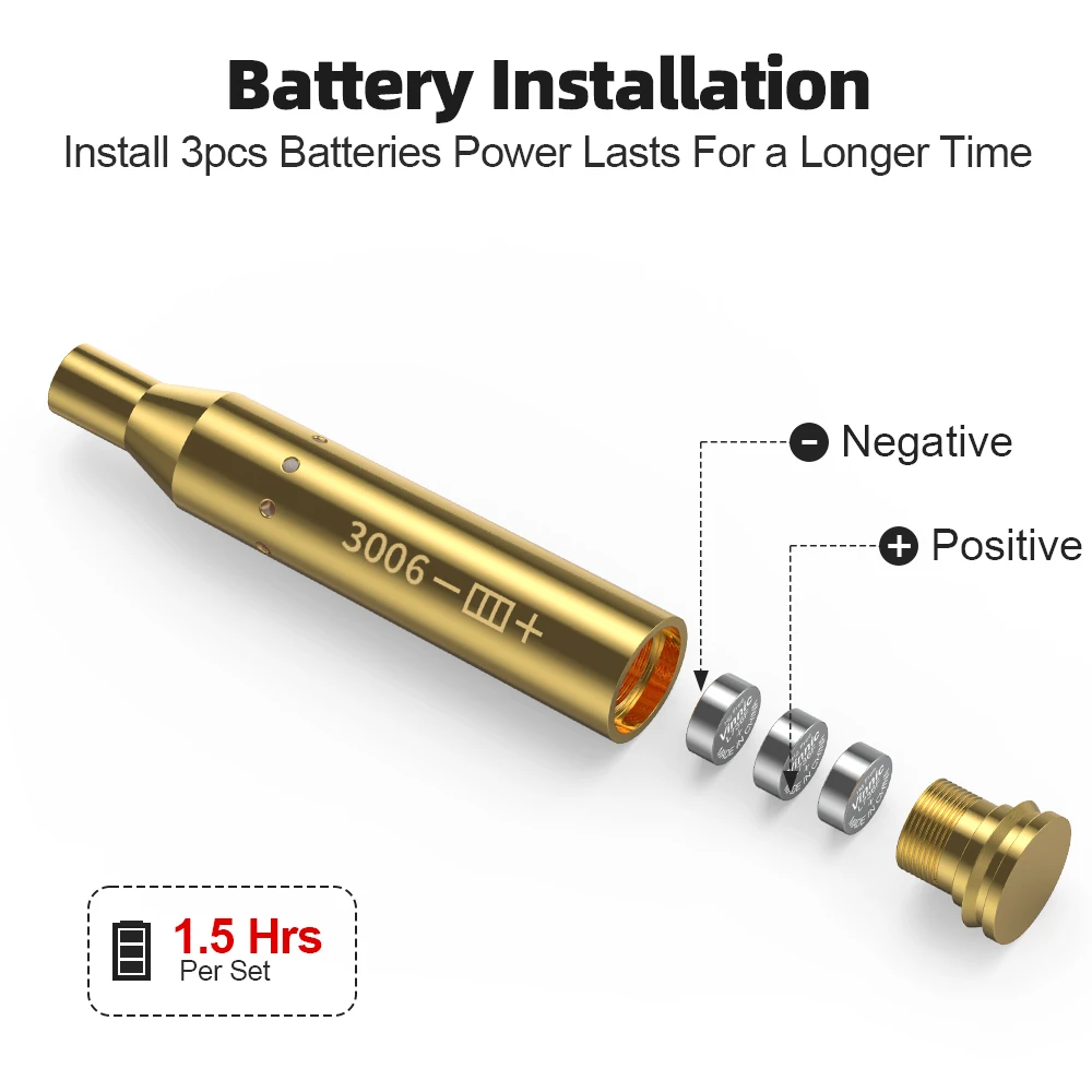 2024 Laser-r Bore Sight.3006 Cal Red Laser-r Boresighter End Barrel für Revolver Pistolen Gewehrluftpistolen