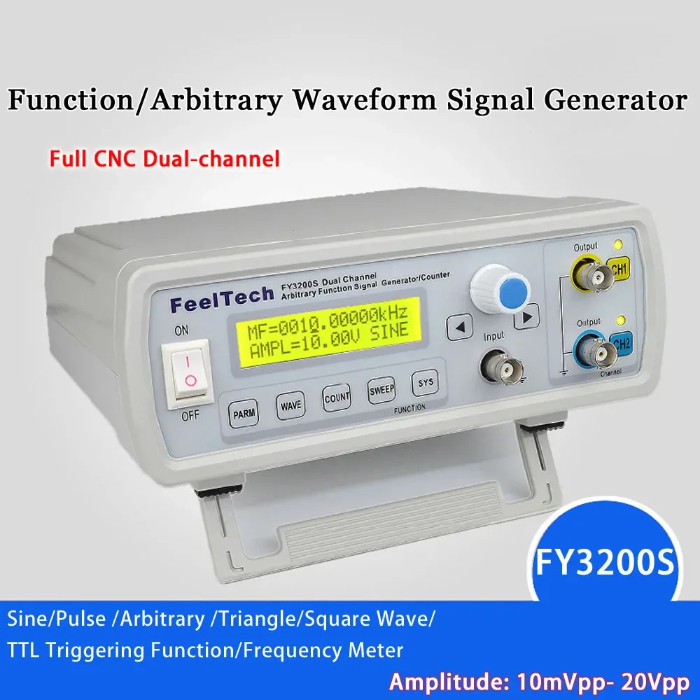 

Digital DDS Function Generator Dual-channel 12Bits 250MSa/s Sine Wave 24MHz Arbitrary Waveform/Pulse Frequency Signal Generator