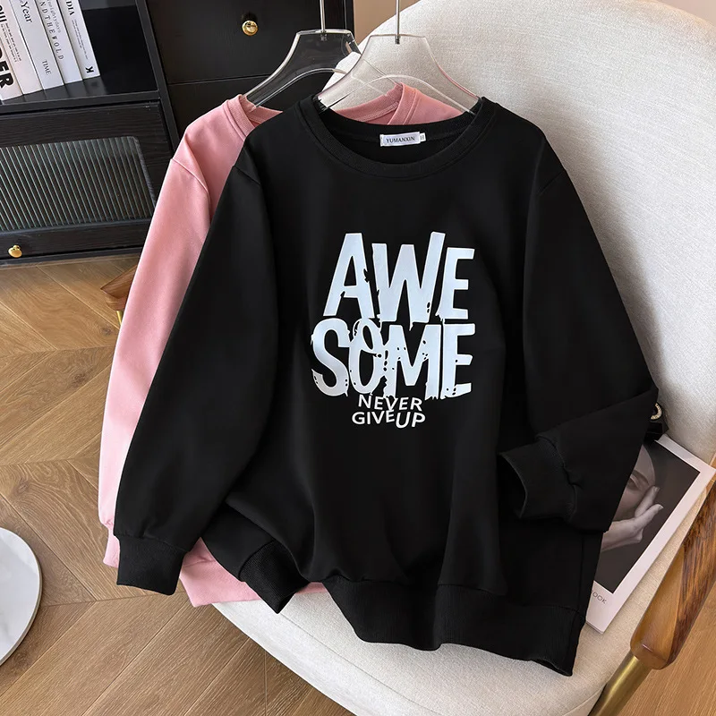 

100/175kg Big Size Women Clothing Extra Big Casual Loose Autumn Hoodies Bust 150/160cm Sweatshirts 6XL 7XL