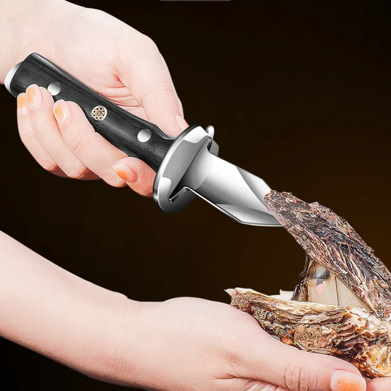 Wooden handle/plastic handlePortableStainlessSteelOysterKnifeShuckerOpener for ScallopClamSeafoodToolMultifunctionalBottleOpener