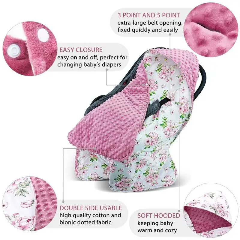 Soft Cotton Car Seat Blanket Swaddling Wrap Blanket For Toddler Winter Warm Windproof Foot Muff Cover Blanket Seat Cushion