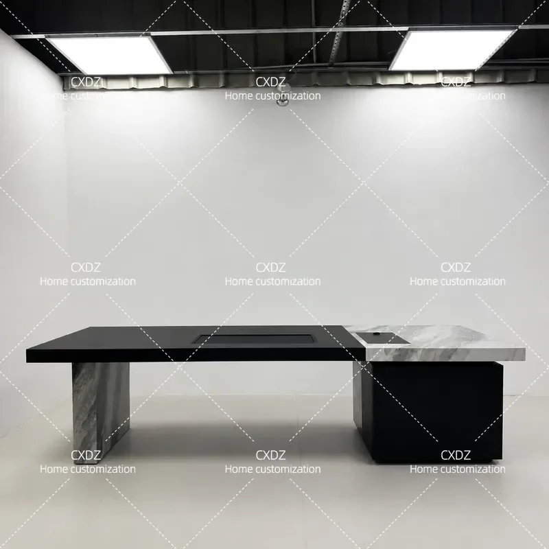 Retro Modern Simple Marble Splicing Island Table Customizable Design for Kitchen Dining Room Furniture Home Decor
