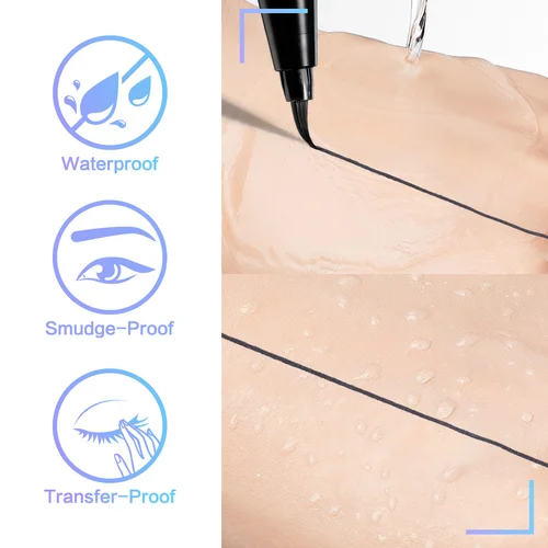Imagen 2 del producto CARSLAN-delineador de ojos líquido de larga duración, resistente al agua, secado rápido, sombra de ojos a prueba de manchas, delineador de ojos líquido ultrafino, maquillaje para mujeres