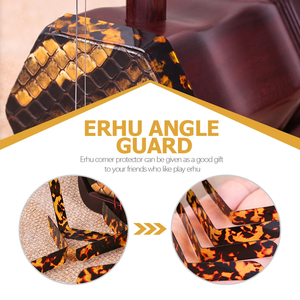 

6 Pcs Erhu Corner Protector Wear- Resistant Celluloid Pads Comfortable Crash-proof Protectors Car Accessories Angle Supplies