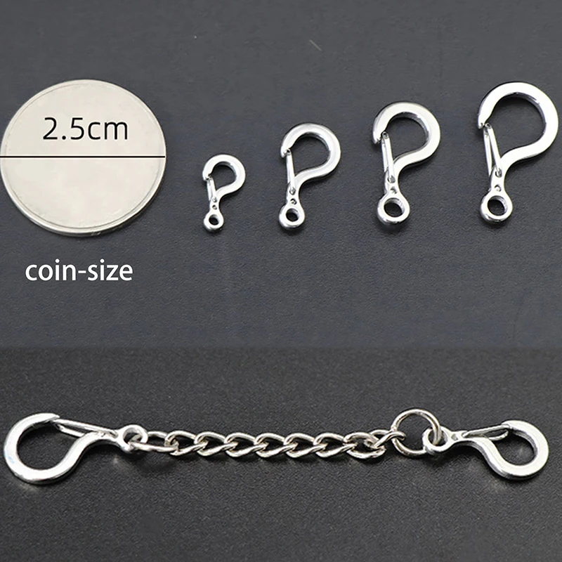 1Pc Small Mini 12MM To 23MM 316 Stainless Steel Spring Snap Hook Quick Release Carabiner Clasp Outdoor FOB EDC Tool Key Ring