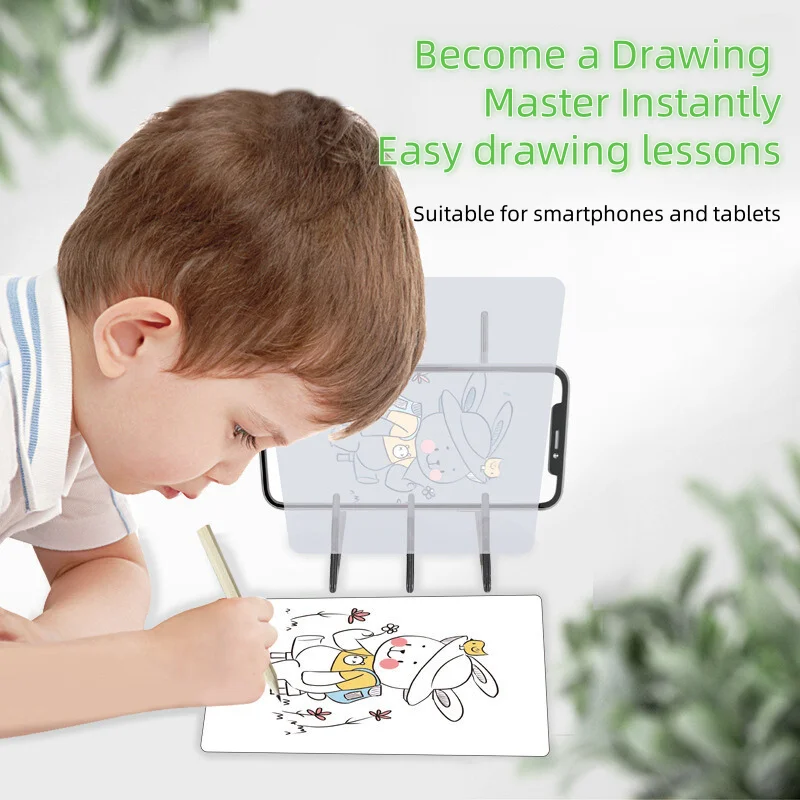 Translucent Drawing Board - High-Tech Optical Imaging Drawing Tool with Smartphone Stand for Kids\' Educational STEM Toys