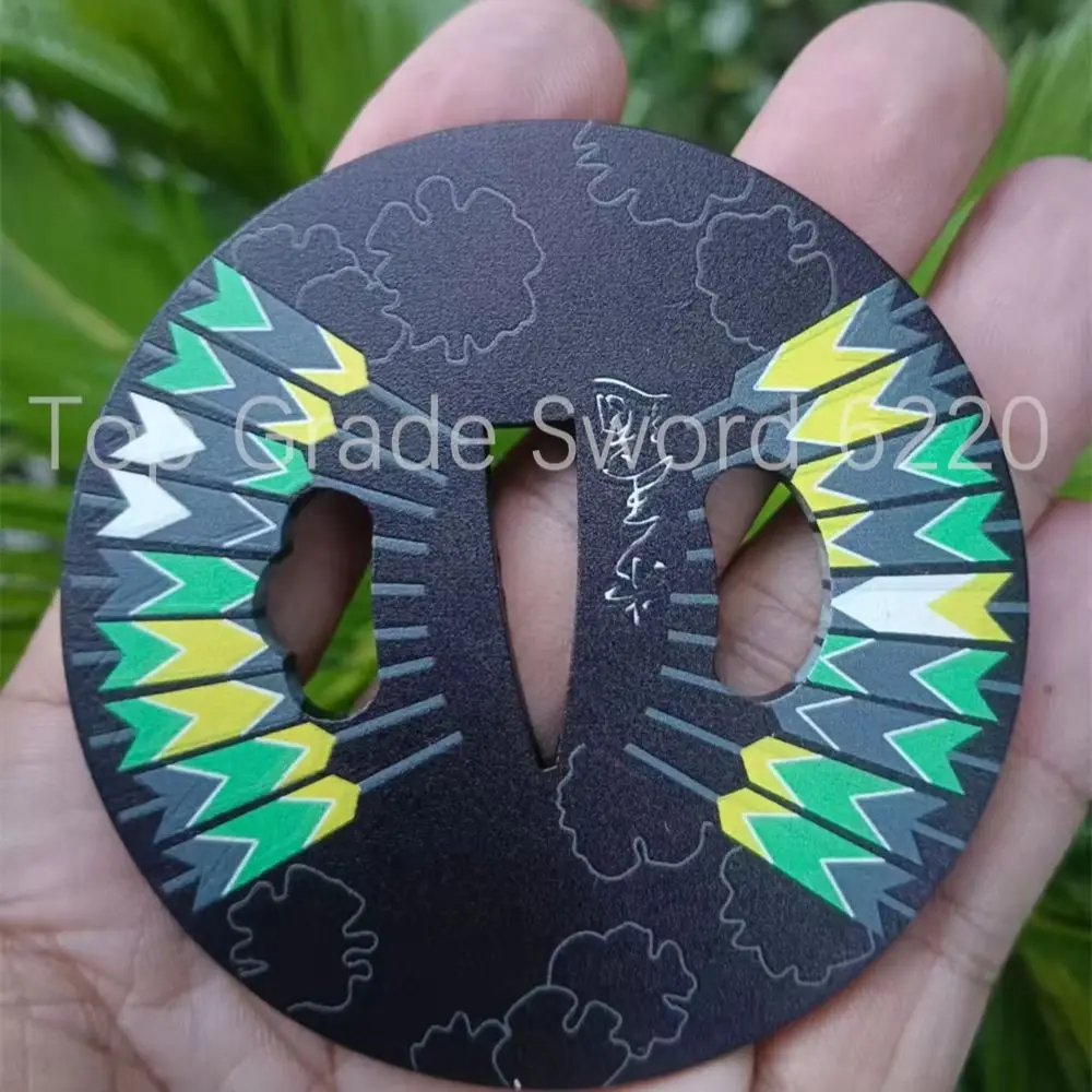 Exquisite Art Painting Steel Iron Tsuba Handguard Guard For Japanese Japan Samurai Katana Sword Fitting Parts Accessory