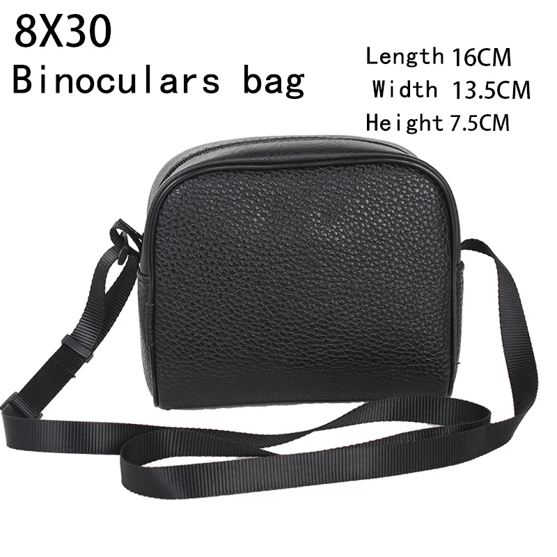 High quality Waterproof 8x30 Binoculars Case for 30mm telescope binocular black Leather bag 160mmX135mm Portable Camera Case Bag