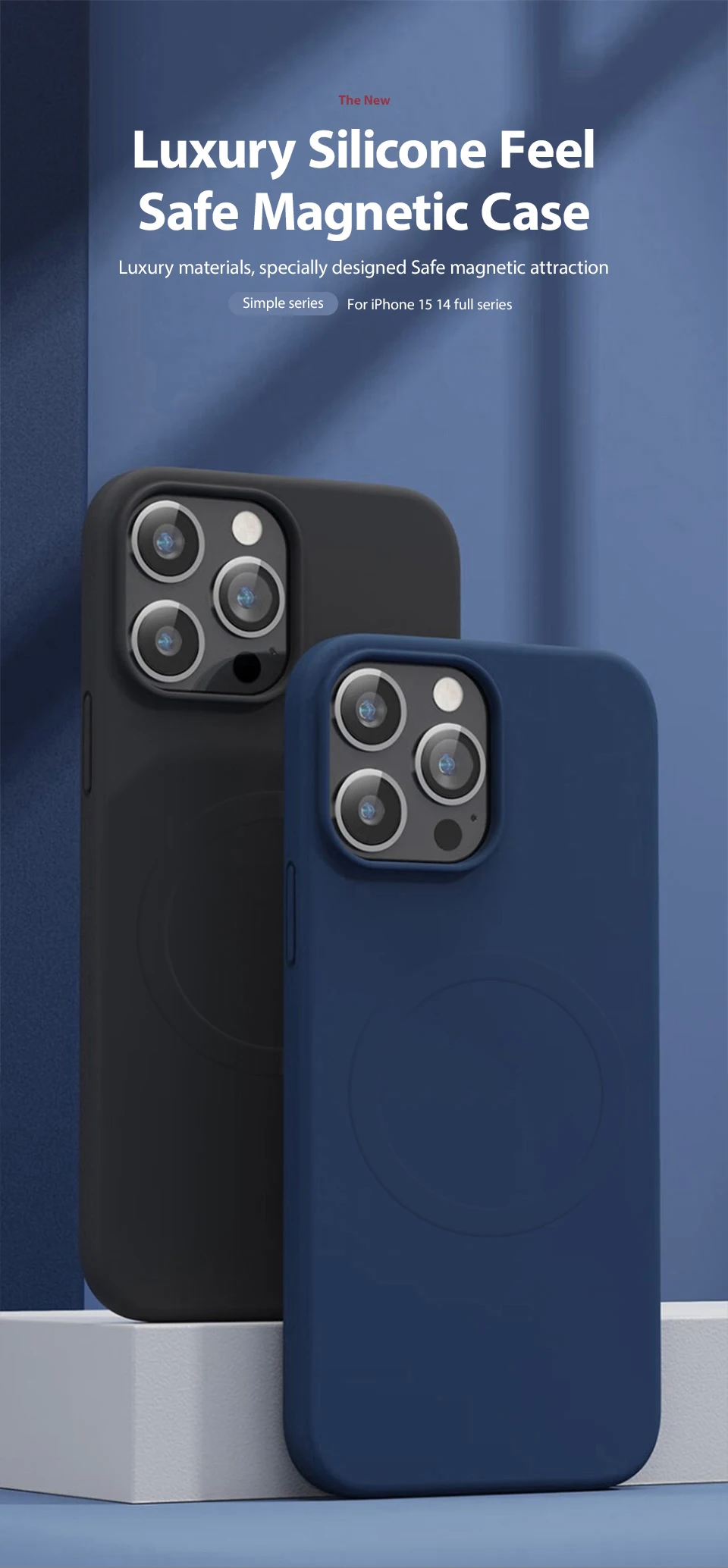 Magnetische kabellose Ladekompatible Silikonhülle für iPhone 17 16 15 14 13 12 11 Pro Max – Weiche, stoßfeste Schutzhülle für 14 15 16 Plus – Detail 1