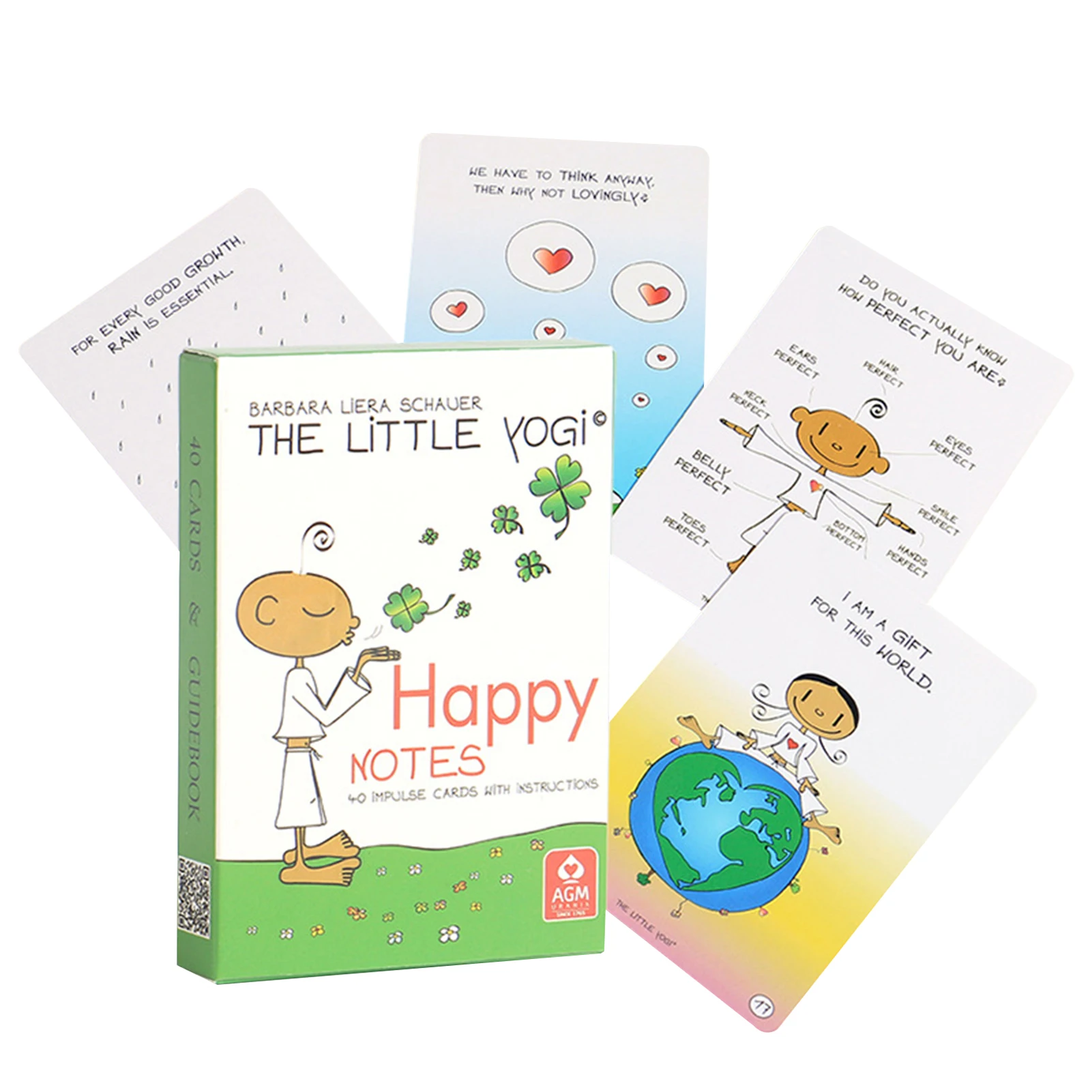 Der kleine Yogi Happy Notes Oracle 40 Karten Schicksal Weissagung Deck Kartenspiel Wahrsagerei Spiel für Familien feier Brettspiel