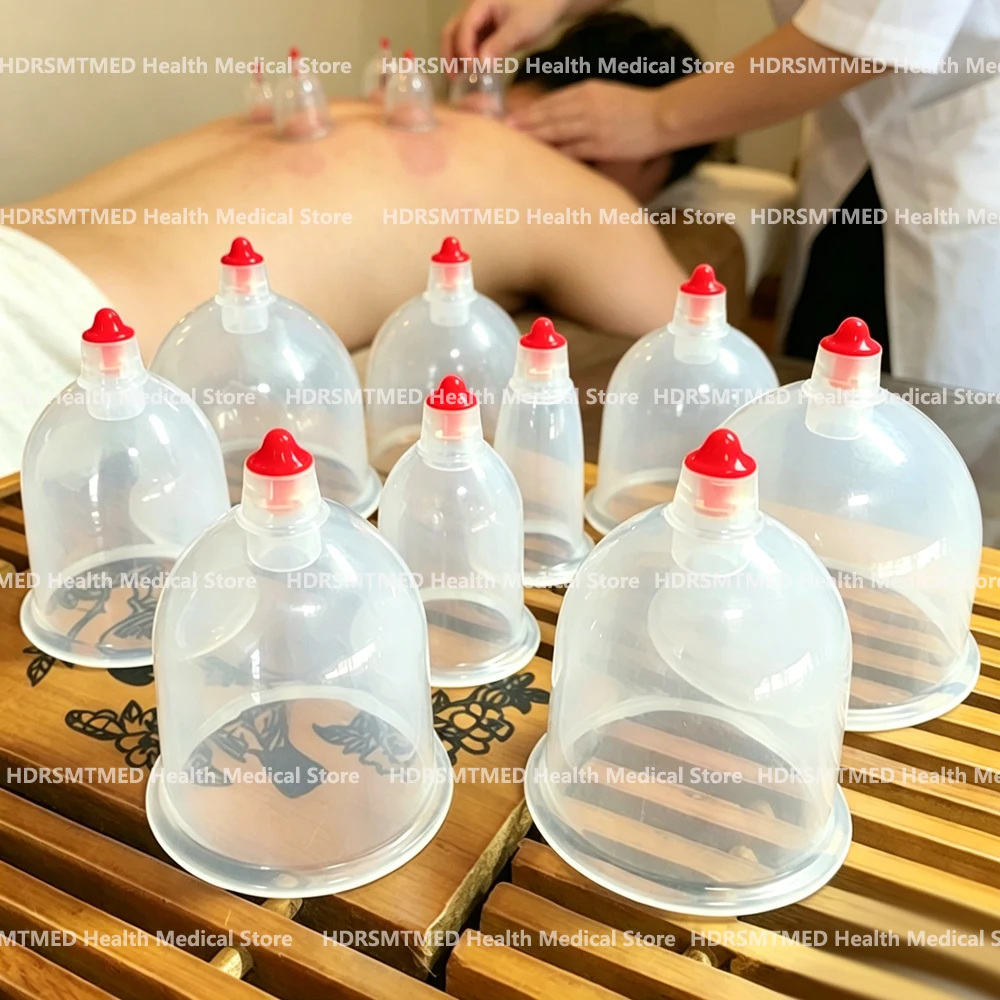 100Pcs Disposable Massage Cupping Cups for Health Care Plastic Vacuum Suction Beauty Spa Tool Suction Pump Vacuum Cupping Device