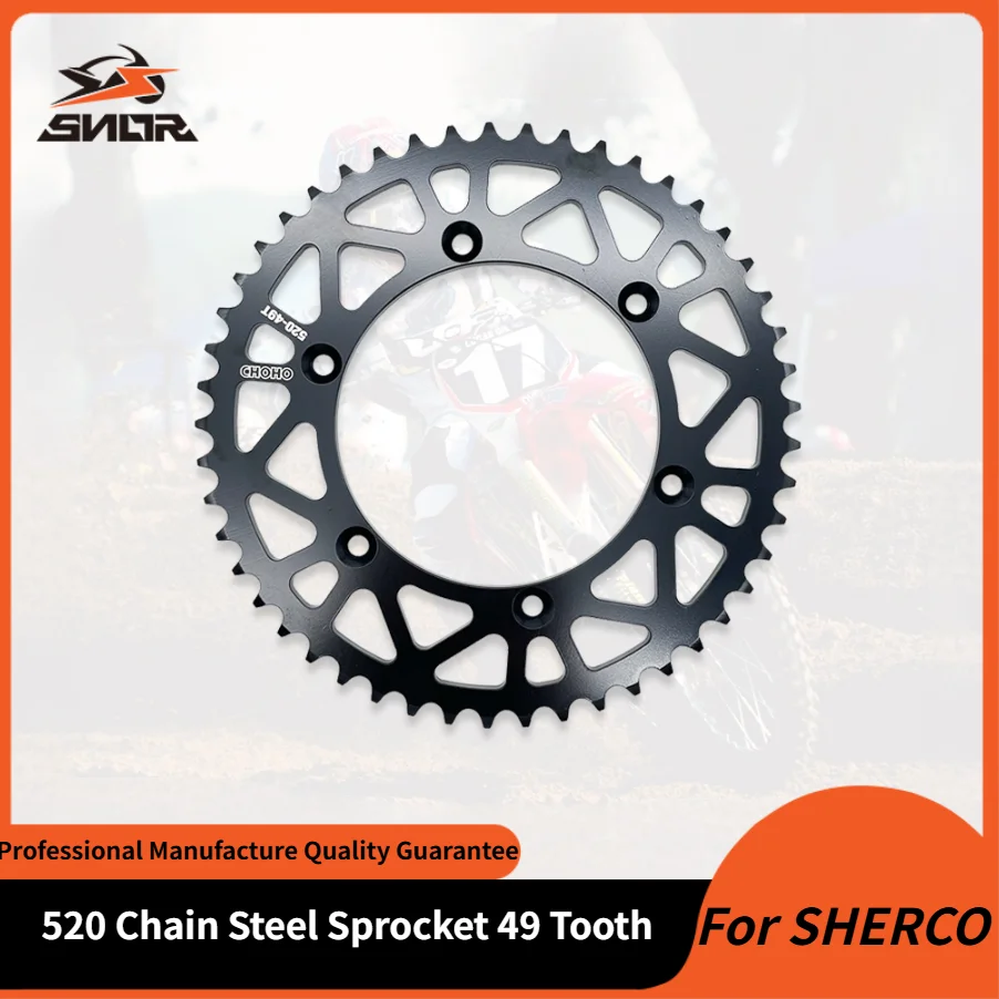 

SNOR Motorcycle Rear Sprocket Steel 520 Chain Sprocket 49T For SHERCO SE SEF 125 250 300 350 450 500 2014-2024 Rear Chain Wheel